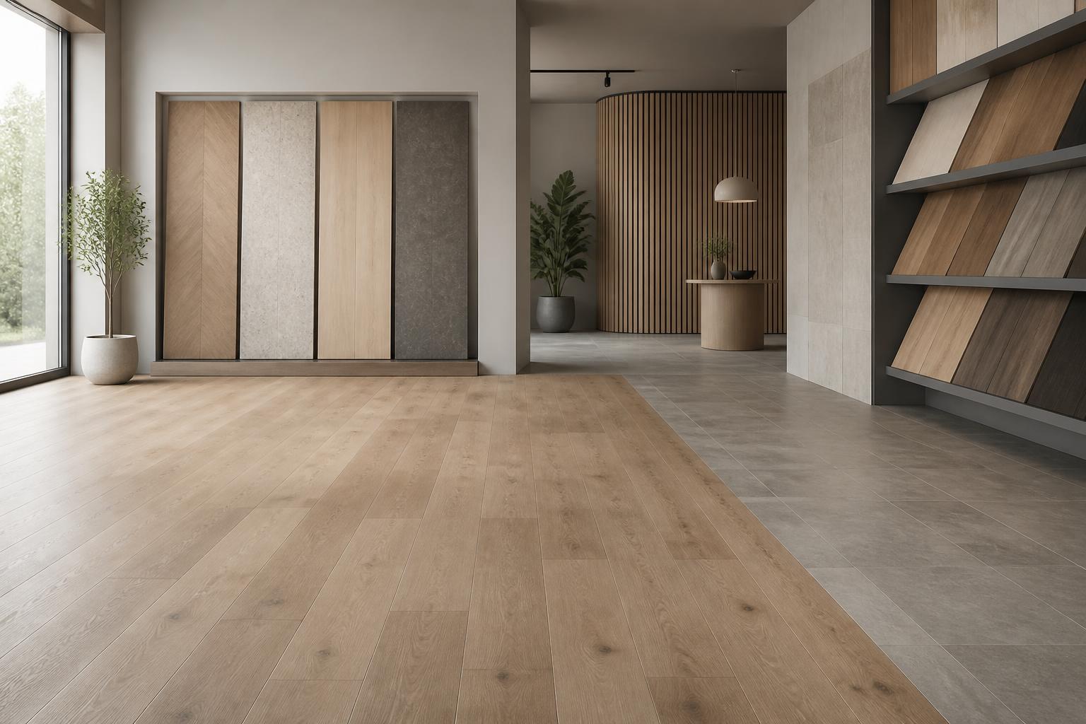 Clean finished flooring interior with open space for text